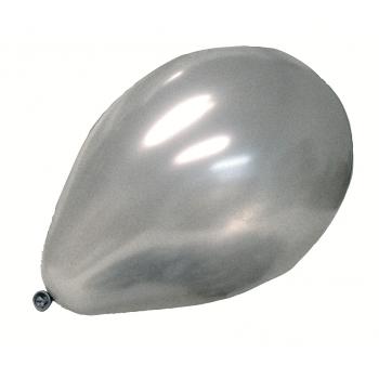 Balloner 27cm dia. Sølv Metallic (100 stk)